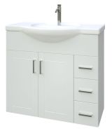 Meuble lavabo Tumkur 05, couleur : blanc brillant - 72 x 85 x 50 cm (H x L x P)