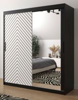 Armoire au design noble Mulhacen 96, Couleur : Noir mat / Blanc mat - Dimensions : 200 x 180 x 62 cm (h x l x p), avec 10 compartiments