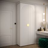 Armoire moderne avec grand espace de rangement Beskiden 03, Couleur : Blanc - Dimensions : 236,5 x 100 x 47 cm (h x l x p), avec deux tringles à vêtements