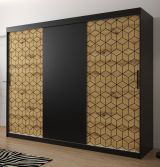 Armoire grand format au design noble Dom 35, Couleur : Noir mat / Chêne Artisan - Dimensions : 200 x 250 x 62 cm (h x l x p), avec suffisamment d'espace de rangement