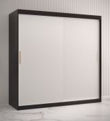 Armoire exceptionnelle Balmenhorn 15, Couleur : Noir mat / Blanc mat - Dimensions : 200 x 180 x 62 cm (H x L x P), avec grand espace de rangement