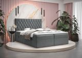 Lit double moderne avec grand espace de rangement Pirin 73, Couleur : Gris - Surface de couchage : 180 x 200 cm (l x L)