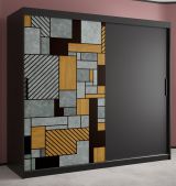 Armoire élégante au design rafraîchissant Aletschhorn 05, Couleur : Noir mat - Dimensions : 200 x 200 x 62 cm (H x L x P), avec suffisamment d'espace de rangement