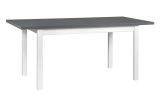 Table de salle à manger extensible LAMA en blanc/graphite, dimensions 80 x 140/180 (l x p), hauteur du plateau de table de 32 mm, plateau en stratifié résistant aux rayures, pieds en bois