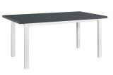 Grande table de salle à manger NANI en blanc/graphite, hauteur du plateau de table 32 mm, dimensions 90 x 160/200 (l x p), surface laminée résistante aux rayures, finition de haute qualité