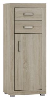 Commode Lorengau 04, couleur : chêne Sonoma - Dimensions : 136 x 55 x 40 cm (H x L x P)