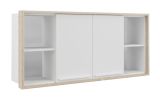 Armoire suspendue / Dessus de lit Cerdanyola 15, Couleur : Chêne / Blanc - Dimensions : 81 x 175 x 46 cm (H x L x P)