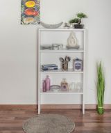 Étagère "Easy Meubles" S05, hêtre massif laqué blanc - 120 x 64 x 20 cm (h x l x p)