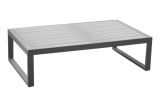 Table basse 2 places Lisbonne en aluminium - Couleur : aluminium gris, Dimensions : 1180 x 690 x 320 mm