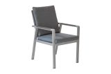 Fauteuil de jardin Lisbonne en aluminium - Couleur aluminium : gris aluminium, Couleur tissu : gris foncé