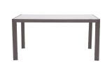 Table de jardin avec plateau en verre Miami en aluminium - Couleur : aluminium gris, Longueur : 1500 mm, Largeur : 900 mm, Hauteur : 720 mm