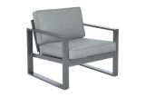 Chaise de jardin Madrid en aluminium - Couleur : aluminium gris, profondeur : 780 mm, largeur : 850 mm, hauteur : 700 mm, hauteur d'assise : 330 mm