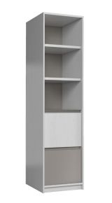 Etagère Alwiru 07, couleur : blanc pin / gris - 197 x 50 x 44 cm (h x l x p)