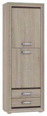 Armoire Kundiawa 33, couleur : chêne Sonoma clair / chêne Sonoma foncé - Dimensions : 200 x 70 x 40 cm (H x L x P)