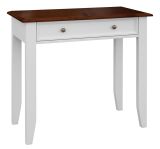 Table de toilette Gyronde 35, pin massif, Couleur : Blanc / Noyer - 85 x 93 x 45 cm (H x L x P)