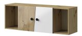 Armoire suspendue Sirte 13, Couleur : Chêne / Blanc / Noir brillant - Dimensions : 41 x 120 x 32 cm (H x L x P)