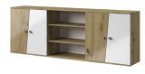 Extension d'armoire Sirte 17, Couleur : Chêne / Blanc / Gris brillant - Dimensions : 80 x 213 x 40 cm (H x L x P)