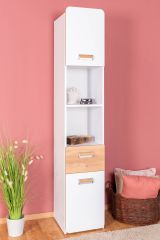 Chambre des jeunes - armoire Dennis 03, couleur : frêne / blanc - Dimensions : 188 x 35 x 40 cm (h x l x p)