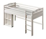 Lit d'enfant / mezzanine Milo 23 avec bureau, couleur : blanc, solide, surface de couchage : 90 x 200 cm (L x l)