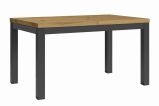 Grande table de salle à manger extensible Temerin 35, Chêne artisan / Noir mat, 135-175 x 80 cm, style moderne, construction précise et de haute qualité, très robuste