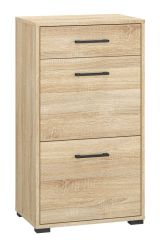 Armoire à chaussures Vacaville 09, Couleur : Chêne clair de Sonoma - Dimensions : 90 x 50 x 34 cm (h x l x p), avec 2 portes, 1 tiroir et 4 compartiments