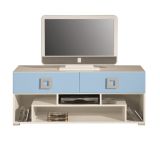 Meuble TV de la chambre des jeunes Namur 11, couleur : Bleu / Beige - Dimensions : 53 x 125 x 52 cm (H x L x P)