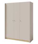 Armoire moderne Sampont 01, beige / chêne clair, 195 x 145 x 52 cm, avec 12 compartiments et 1 tringle à vêtements, chants ABS, robuste et durable