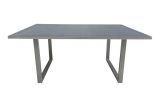 Table de jardin Mailand en aluminium revêtu par poudre - Couleur : Aluminium gris, 1400 x 800 x 590 mm, plateau de table en verre trempé - 5 mm