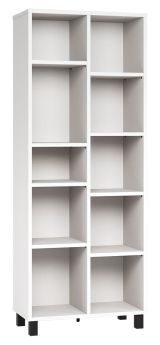 Étagère Pantanoso 23, couleur : blanc - Dimensions : 195 x 76 x 38 cm (H x L x P)