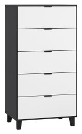 Commode Vacas 31, couleur : noir / blanc - Dimensions : 122 x 63 x 47 cm (h x l x p)