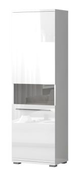 Vitrine Garim 21, couleur : blanc brillant - 193 x 60 x 40 cm (H x L x P)