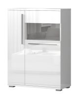 Vitrine Garim 16, couleur : blanc brillant - 123 x 90 x 40 cm (H x L x P)