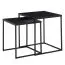 Table de salon, set de 2 tables carrées, Couleur : Noir - dimensions : 40 x 40 x 45 cm et 35 x 35 x 40 cm (L x P x H)