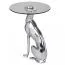 Table d'appoint, Couleur : Argent / Verre - dimensions : 50 x 40 x 40 cm (h x l x p), plateau de table en verre