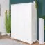 Armoire en bois de pin massif,, laqué blanc 015 - Dimensions 190 x 133 x 60 cm (H x L x P)