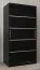 100 cm de large Armoire à portes coulissantes avec 2 portes | 5 casiers | 2 tringles à vêtements | Couleur : noir Abbildung