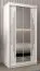 100 cm de large Armoire à portes coulissantes avec 5 casiers et 2 portes | Couleur : Blanc | Laminée Abbildung