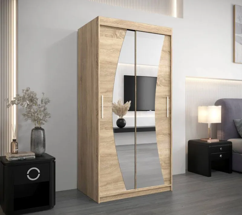 100 cm de large Armoire avec 2 portes | 5 casiers | Couleur : Chêne Sonoma Abbildung