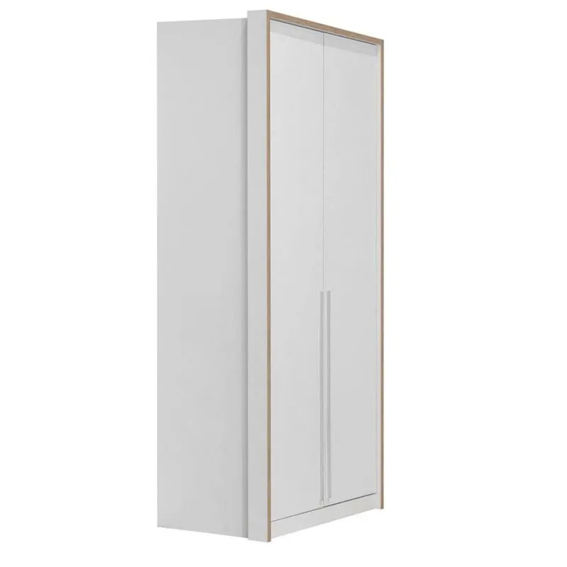 100 cm de large Armoire avec 2 portes et 2 tiroirs | Couleur : Chêne / Blanc | Profondeur : 56 cm Abbildung