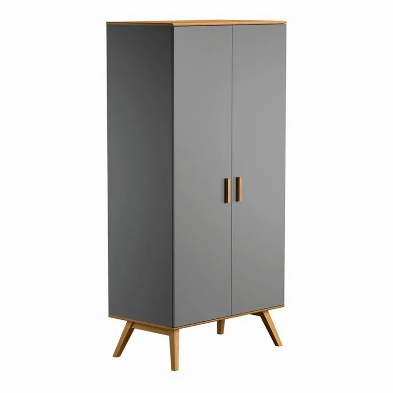 100 cm de large Armoire avec 2 portes | Couleur : Gris Abbildung