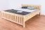 Lit double / lit d'appoint en pin massif naturel 65, sommier à lattes inclus - 180 x 200 cm (L x l)