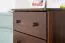 Petite commode / Table de chevet en pin massif - couleur noyer Junco 153, avec deux tiroirs, 55 x 60 x 40 cm, très bonne stabilité