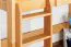 Lit mezzanine transformable pour enfant 90 x 200 cm | Bois massif: Hêtre | Laqué Naturel | convertible en lit simple | incl. sommier à lattes Abbildung