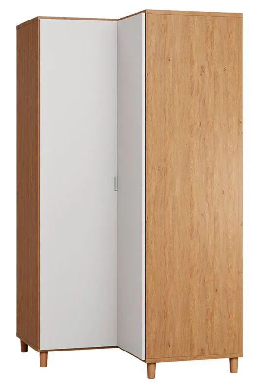 102 cm de large Armoire avec 2 portes | Couleur : Chêne / Blanc Abbildung
