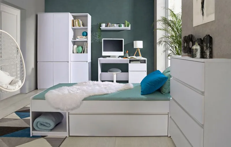 Chambre d'enfant D Alard, 6 pièces, couleur : blanc