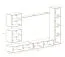 Elégant meuble-paroi Balestrand 277, couleur : blanc / noir - dimensions : 180 x 280 x 40 cm (h x l x p), avec fonction push-to-open