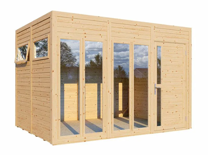 Maison de jardin 2,4 x 3,36 mètres (incl. toit) | Laissé naturel | incl. plancher Abbildung