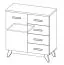 Commode Panduros 08, Couleur : Pin blanc / Chêne brun - Dimensions : 93 x 85 x 40 cm (H x L x P)