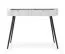 Coiffeuse Makreb 19 blanche avec 2 tiroirs, 80 x 103 x 49 cm, pieds en métal noir, table console, chambre à coucher, dressing-room, Soft Close