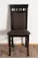 Chaise moderne en hêtre massif couleur noyer Junco 249, assise rembourrée marron, 98 x 48 x 50 cm, très stable